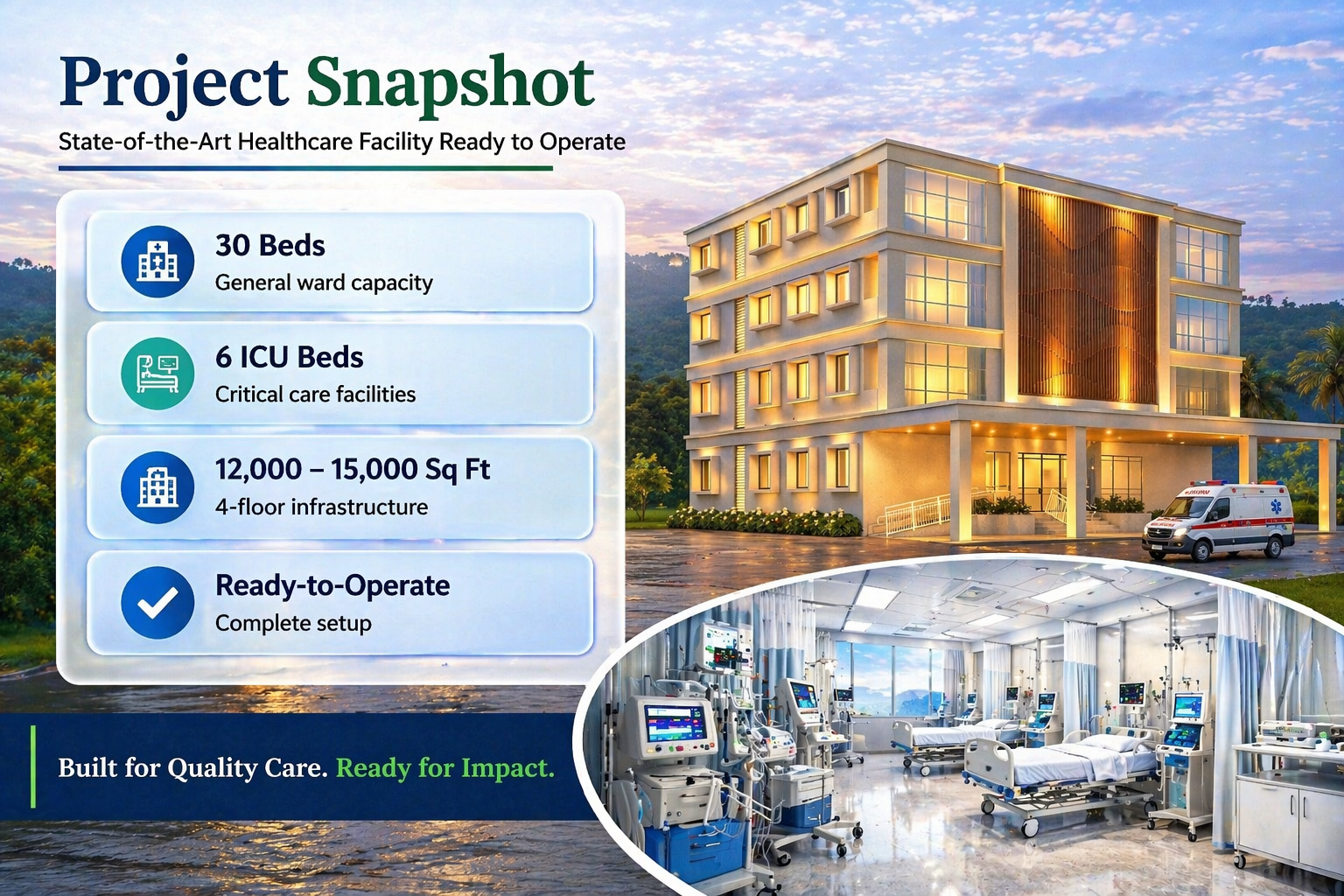 SUCHI Healthcare project concept with planned beds, ICU and infrastructure